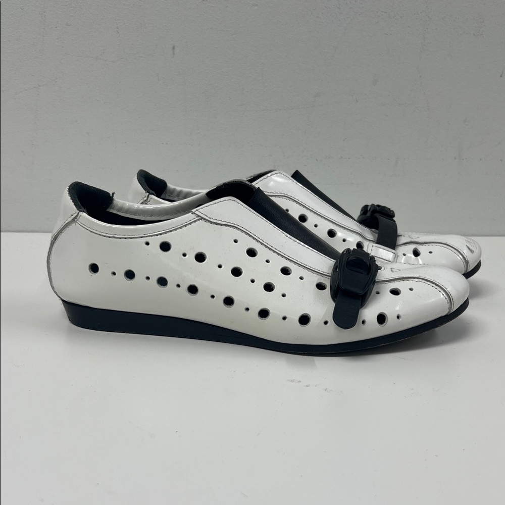 Acne White Perforated Loafers